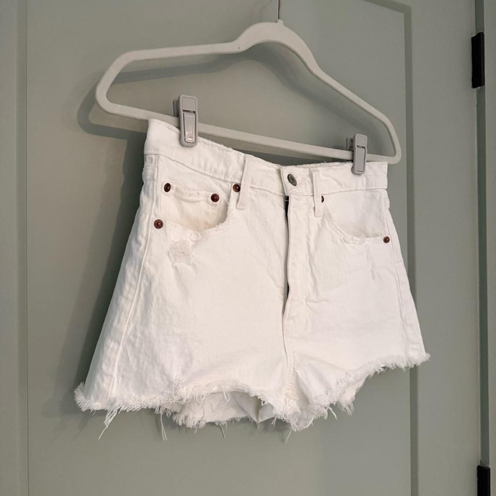 Abercrombie & Fitch White Jean Shorts